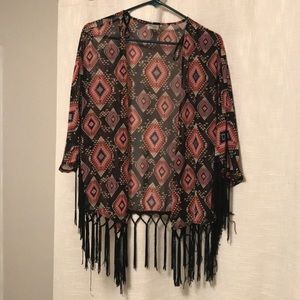 Southwest fringe kimono